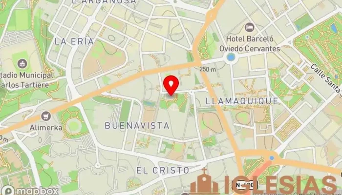 mapa de Parroquia de los Santos Apóstoles Iglesia católica en Oviedo