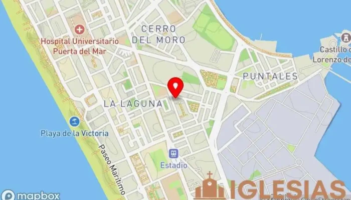 mapa de Parroquia de Nuestra Señora de Loreto Iglesia católica en Cádiz