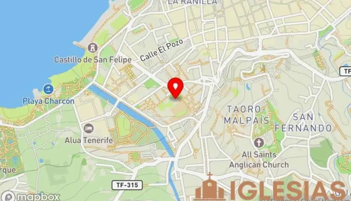 mapa de Parroquia de Nuestra Señora de los Dolores y San Felipe Parroquia en Puerto de la Cruz