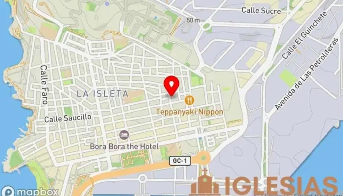 mapa de Parroquia de Nuestra Senora del Carmen de La Isleta Iglesia católica en Las Palmas de Gran Canaria