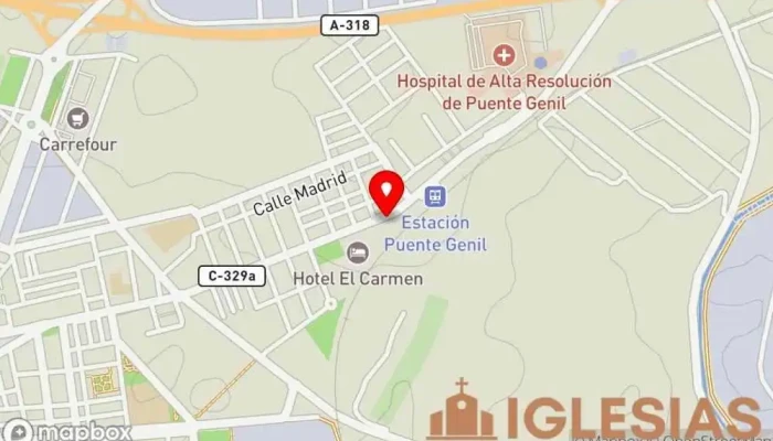 mapa de Parroquia de Nuestra Señora del Carmen Lugar de culto en Puente Genil