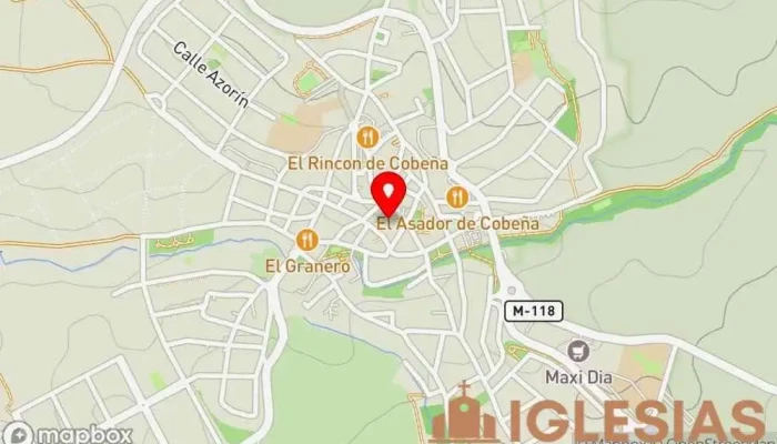 mapa de Parroquia de San Cipriano Iglesia en Cobeña