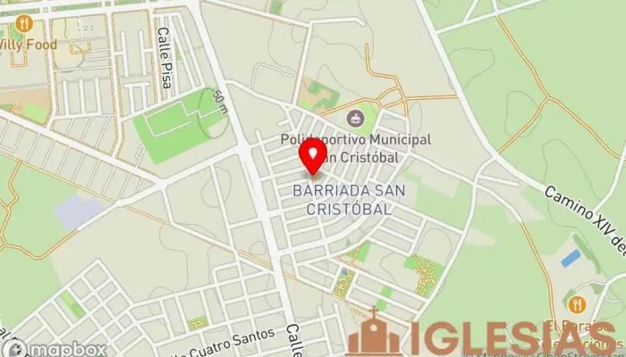 mapa de Parroquia de San Cristóbal Iglesia en Murcia