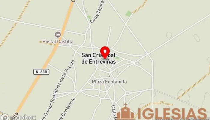 mapa de Parroquia de San Cristóbal Parroquia en San Cristóbal de Entreviñas