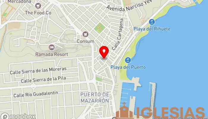 mapa de Parroquia de San José Iglesia católica en Puerto de Mazarrón