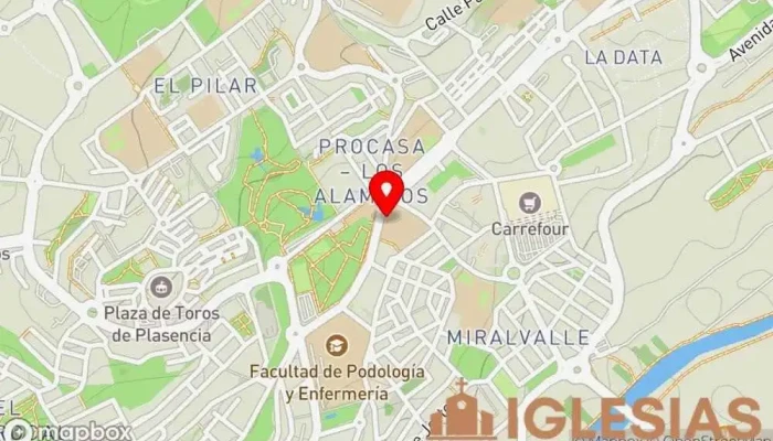 mapa de Parroquia de San José Iglesia en Plasencia
