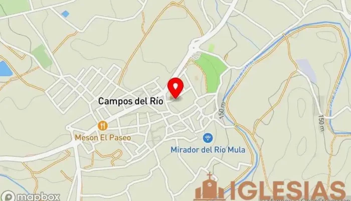 mapa de Parroquia de San Juan Bautista Iglesia en Campos del Río