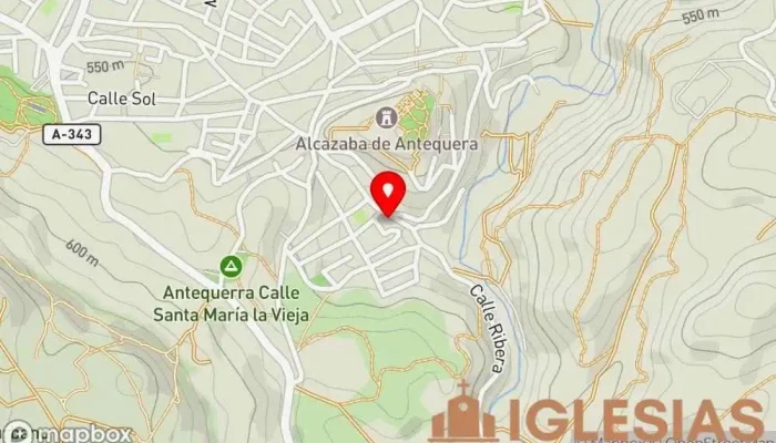 mapa de Parroquia de San Juan Bautista Iglesia católica en Antequera
