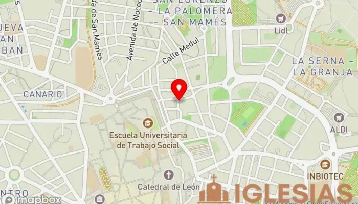 mapa de Parroquia de San Lorenzo Iglesia católica en León