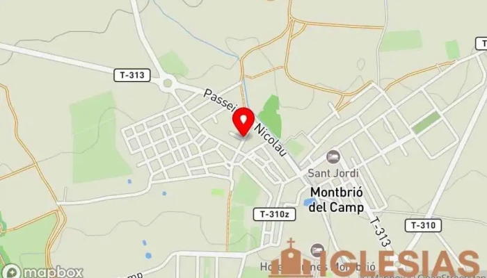 mapa de Parroquia de San Lorenzo Parroquia en Montbrió del Camp