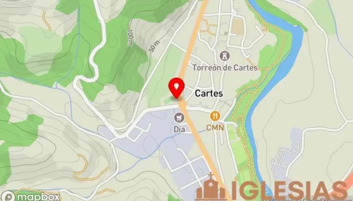 mapa de Parroquia de San Martín Iglesia en Cartes