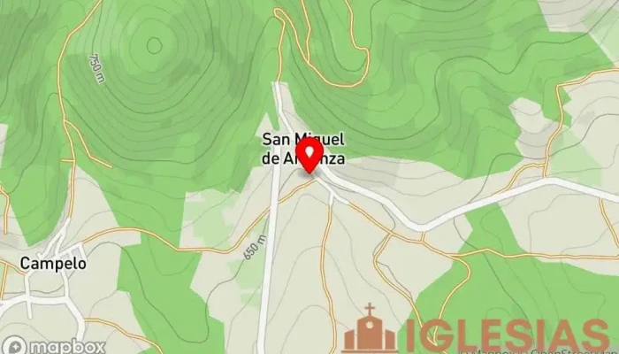 mapa de Parroquia de San Miguel Iglesia en San Miguel de Arganza