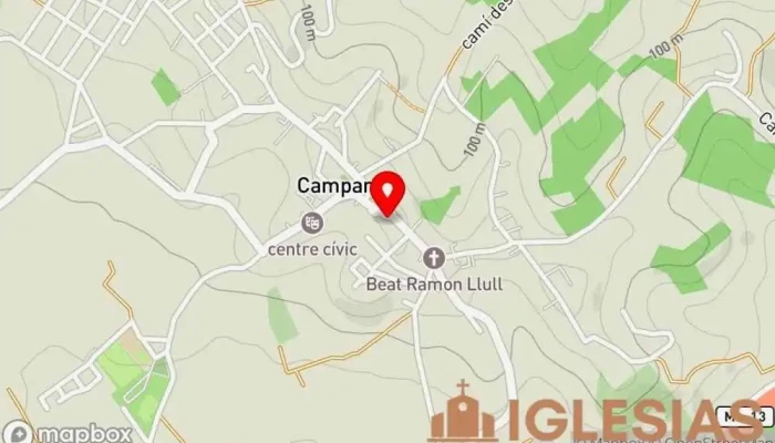 mapa de Parroquia de San Miguel Iglesia católica en Campanet