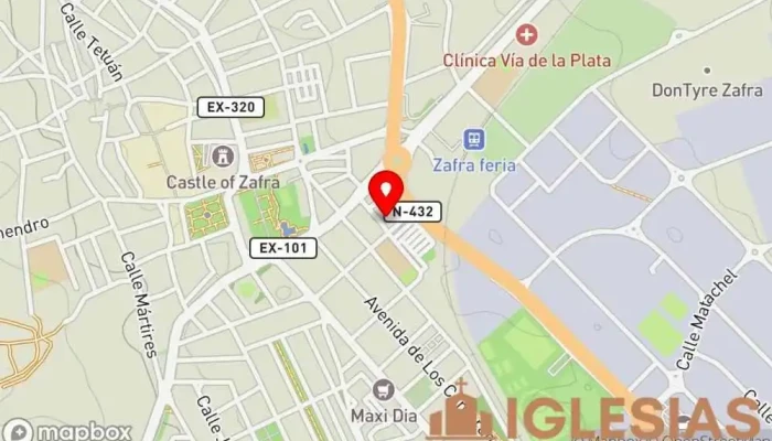 mapa de Parroquia de San Miguel Parroquia en Zafra