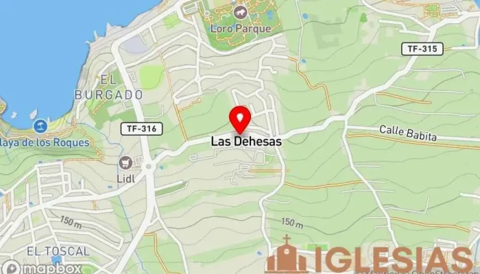 mapa de Parroquia de San Pablo Apóstol (Las Dehesas) Parroquia en Puerto de la Cruz