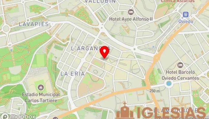 mapa de Parroquia de San Pablo de la Argañosa Iglesia católica en Oviedo