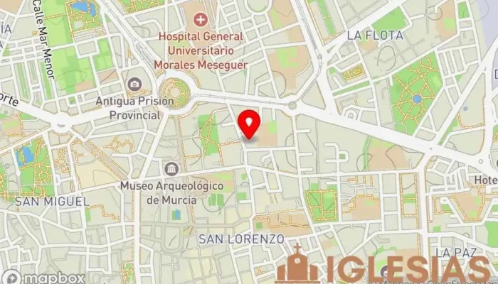 mapa de Parroquia de San Pablo Iglesia católica, Iglesia en Murcia