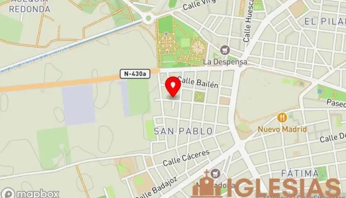 mapa de Parroquia de San Pablo Iglesia católica en Albacete