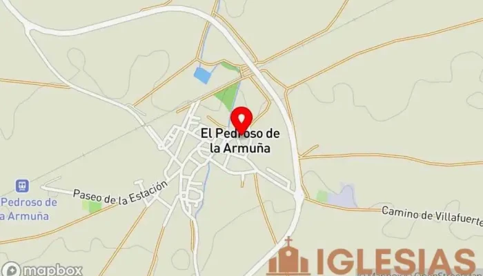 mapa de Parroquia de San Pedro Lugar de culto en El Pedroso de la Armuña