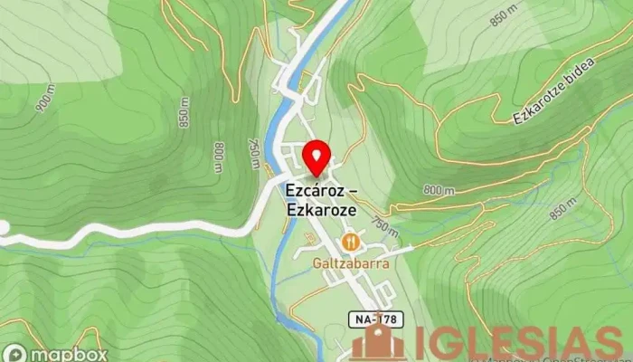 mapa de Parroquia de San Román Iglesia en Ezcároz