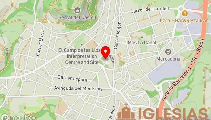 mapa de Parroquia de Sant Andreu Iglesia católica en Tona