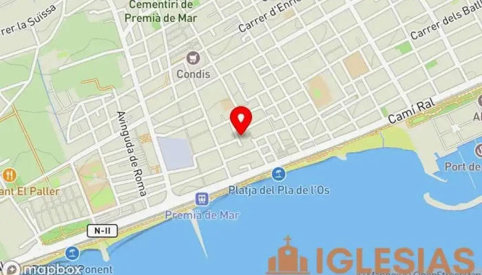 mapa de Parròquia de Sant Cristòfol Iglesia en Premià de Mar