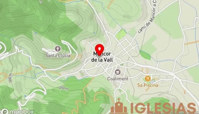 mapa de Parròquia de Sant Joan Baptista Iglesia en Mancor de la Vall