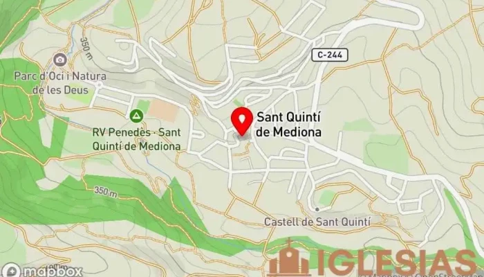 mapa de Parròquia de Sant Quintí de Mediona Iglesia católica en Sant Quintí de Mediona