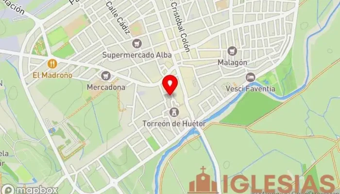 mapa de Parroquia de Santa Isabel Parroquia en Huétor Tájar