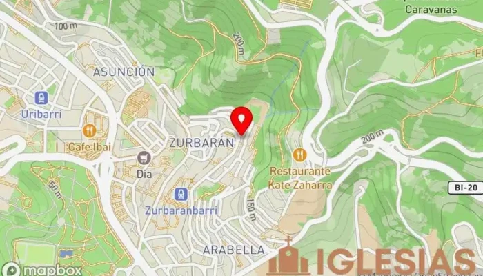 mapa de Parroquia de Santa María de Goiuri Iglesia católica en Bilbao