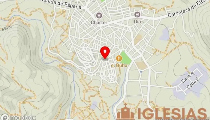 mapa de Parroquia de Santa Quiteria Parroquia en Elche de la Sierra