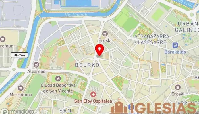 mapa de Parroquia de Santa Teresa de Jesús Iglesia católica en Barakaldo