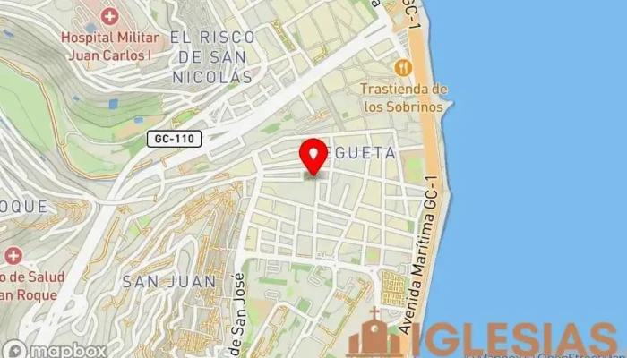 mapa de Parroquia De Santo Domingo De Guzmán De Las Palmas Iglesia católica en Las Palmas de Gran Canaria