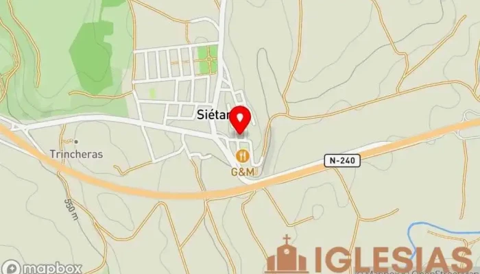 mapa de Parroquia de Siétamo Iglesia católica en Siétamo