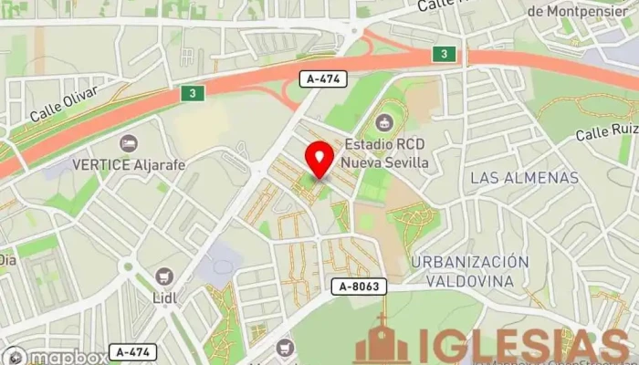 mapa de Parroquia del Divino Salvador Parroquia en Castilleja de la Cuesta