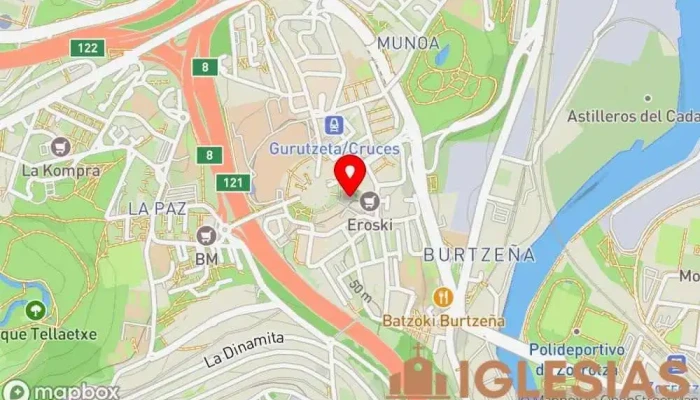 mapa de Parroquia del Inmaculado Corazón de María Iglesia católica en Barakaldo