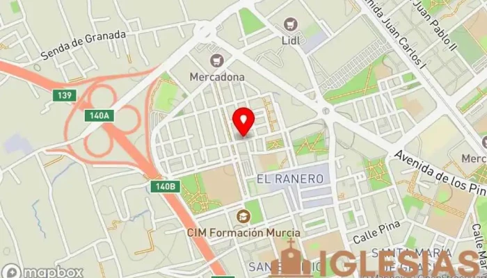 mapa de Parroquia El Ranero Casa Parroquial Parroquia en Murcia