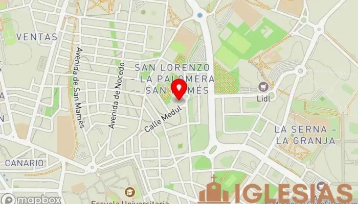 mapa de Parroquia El Salvador Iglesia católica en León