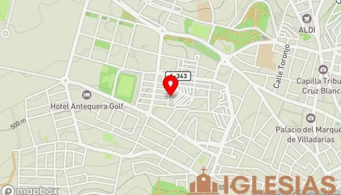 mapa de Parroquia El Salvador Iglesia católica en Antequera