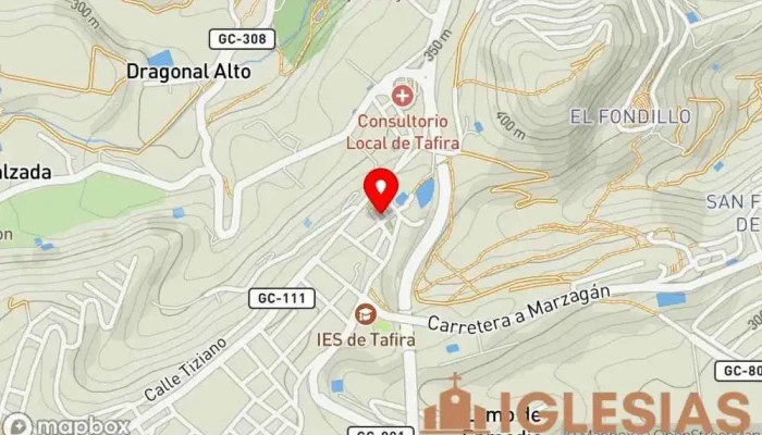 mapa de Parroquia Inmaculada Concepción de Tafira Alta Iglesia católica en Las Palmas de Gran Canaria