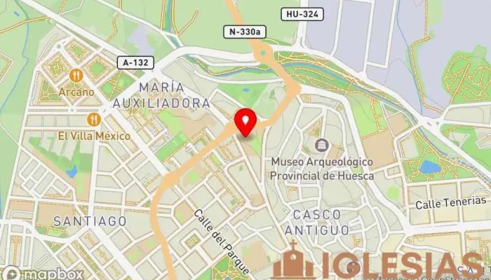 mapa de Parroquia María Auxiliadora Iglesia católica en Huesca