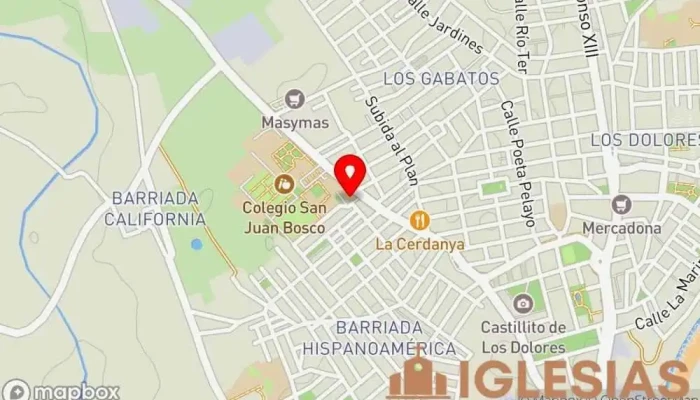 mapa de Parroquia María Auxiliadora Iglesia católica en Cartagena