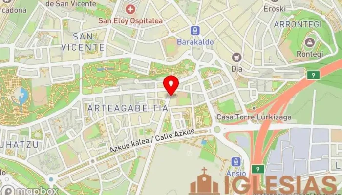 mapa de Parroquia Nuestra Señora de la Esperanza Iglesia católica en Barakaldo