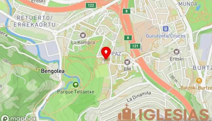 mapa de Parroquia nuestra señora de la paz Iglesia católica en Barakaldo