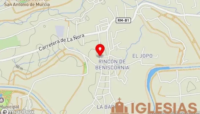 mapa de Parroquia Nuestra Señora Remedios Iglesia católica en Murcia