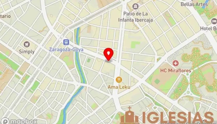 mapa de Parroquia Perpetuo Socorro Zaragoza Iglesia católica en Zaragoza