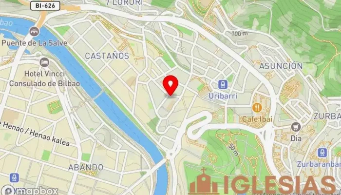 mapa de Parroquia Sagrada Familia Iglesia católica en Bilbao