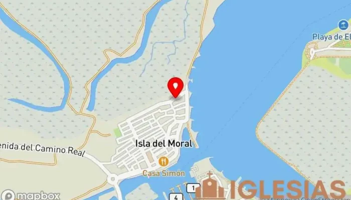 mapa de Parroquia San Antonio de Padua Iglesia católica en Isla del Moral