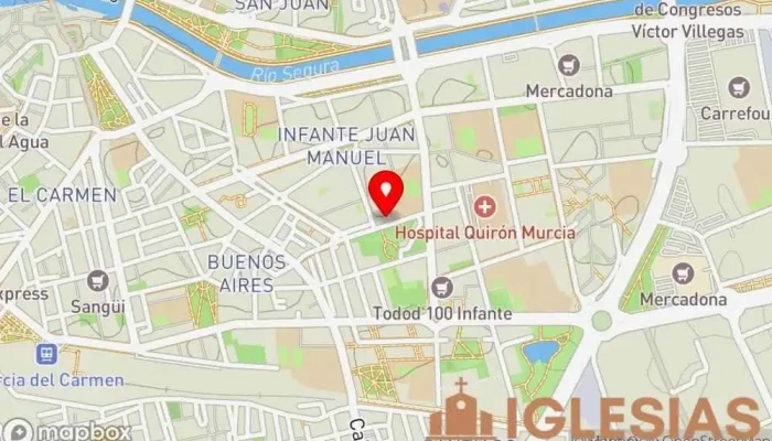 mapa de Parroquia San Benito Parroquia en Murcia