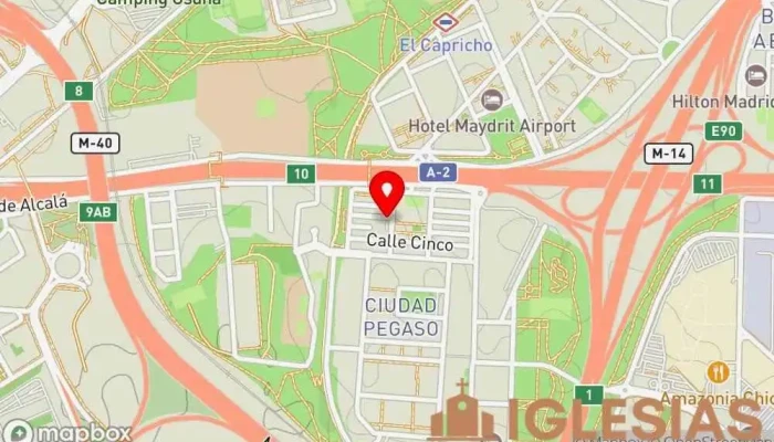 mapa de Parroquia San Cristóbal Iglesia católica en Madrid